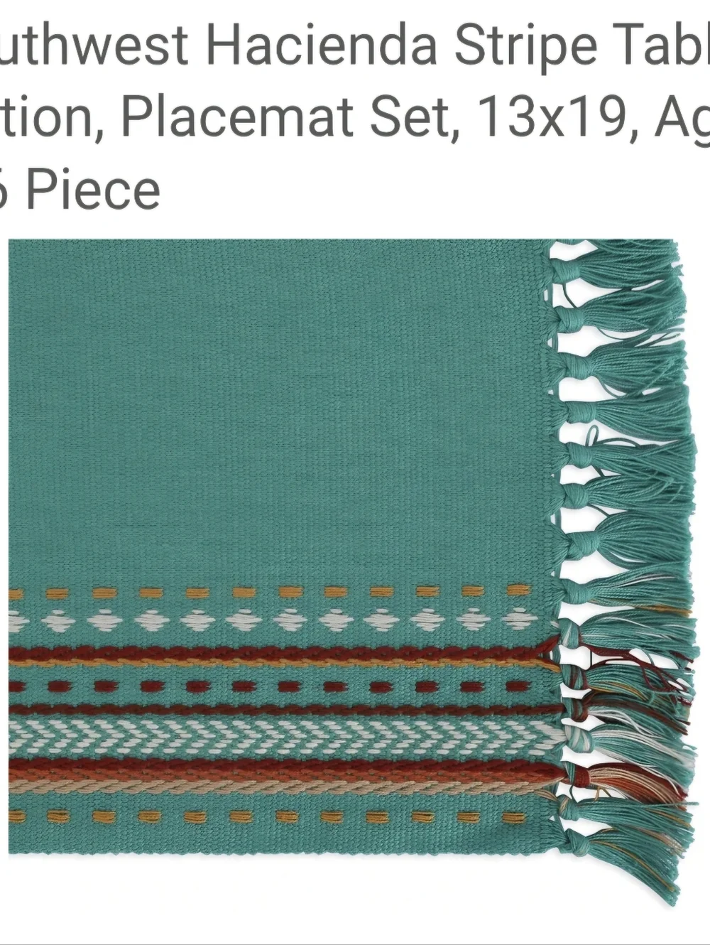 DII Design Imports Agate Blue Hacienda Striped Placemate And Napkin Set Of 6 Ea.